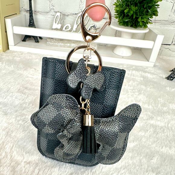 Louis Vuitton Damier Graphite black Card case keychain converted CUSTOM - Picture 5 of 16